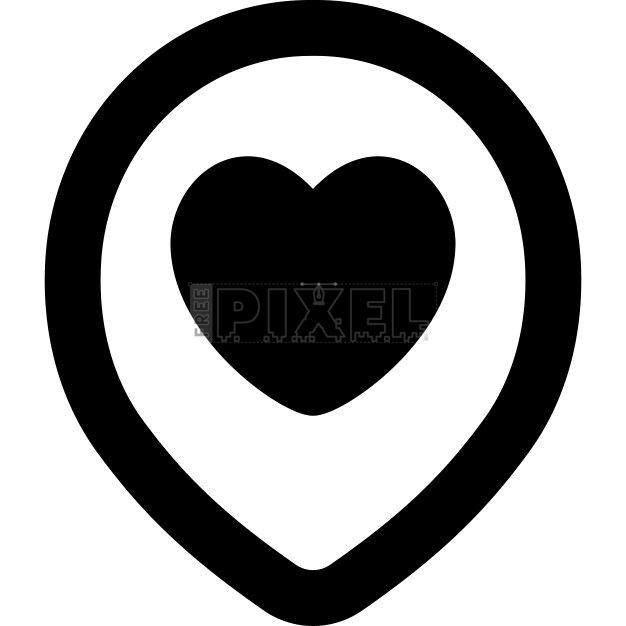 Free Svg - Heart Location Pin | FreePixel.com
