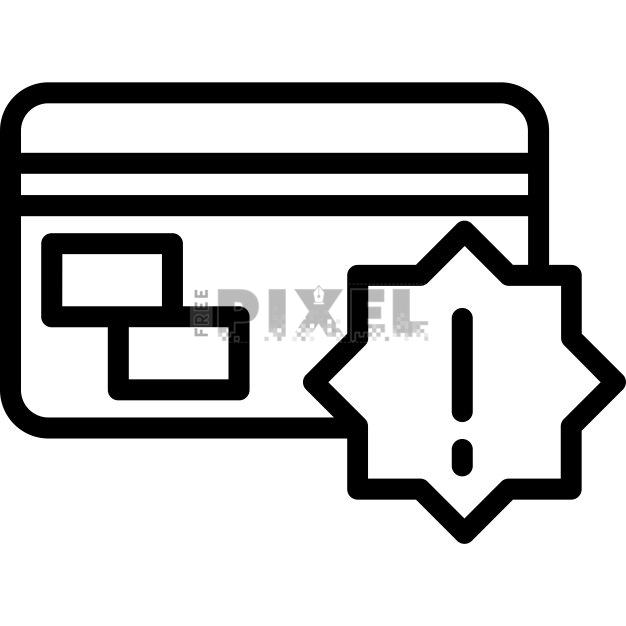 Free Svg - Alert Payment Card Icon In Black Line Art. | FreePixel.com