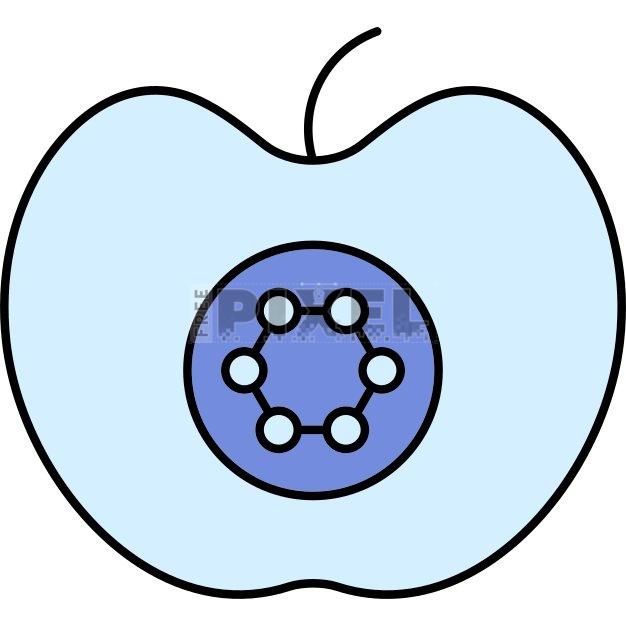 Free Svg - Apple Cells Icon In Blue Color. | FreePixel.com