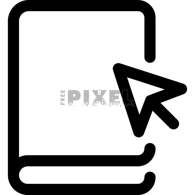 Book With Cursor Icon In Thin Line Art. | FreePixel.com