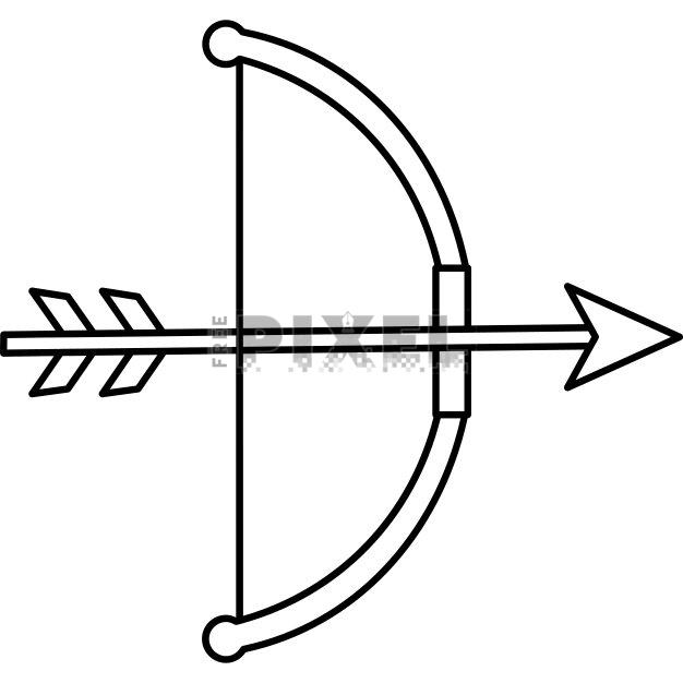 Free Svg - Bow And Arrow Icon In Linear Style. | FreePixel.com