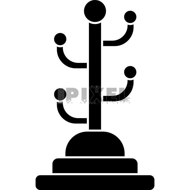 Free Svg - B&W Coat Rack Icon In Flat Style. | FreePixel.com