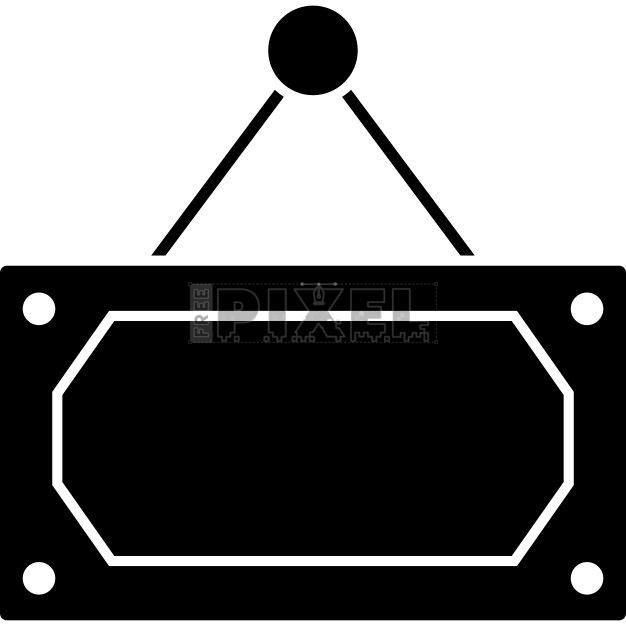 Free Svg - B&W Sign Board Icon Or Symbol. | FreePixel.com