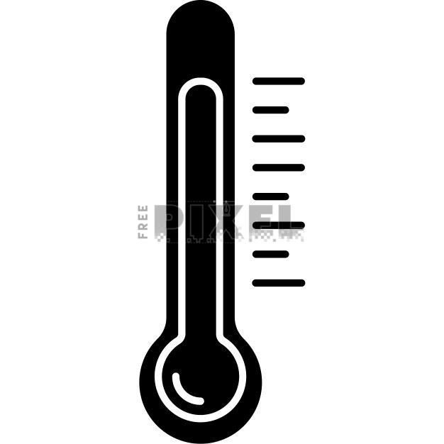 Free Svg - B&W Thermometer Icon In Flat Style. | FreePixel.com