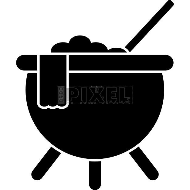 Free Svg - Cooking Pot Icon In B&w Color. | FreePixel.com