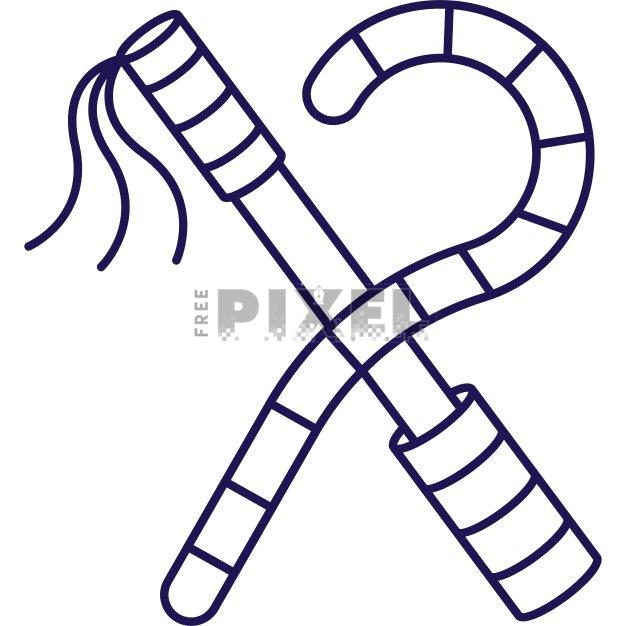 Free Svg - Crook And Flail Icon In Line Art. | FreePixel.com