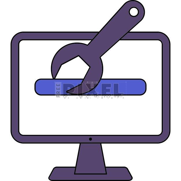 Free Svg - Desktop Repair Icon In Purple Color. | FreePixel.com