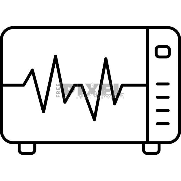 ECG Machine Icon In Line Art. | FreePixel.com