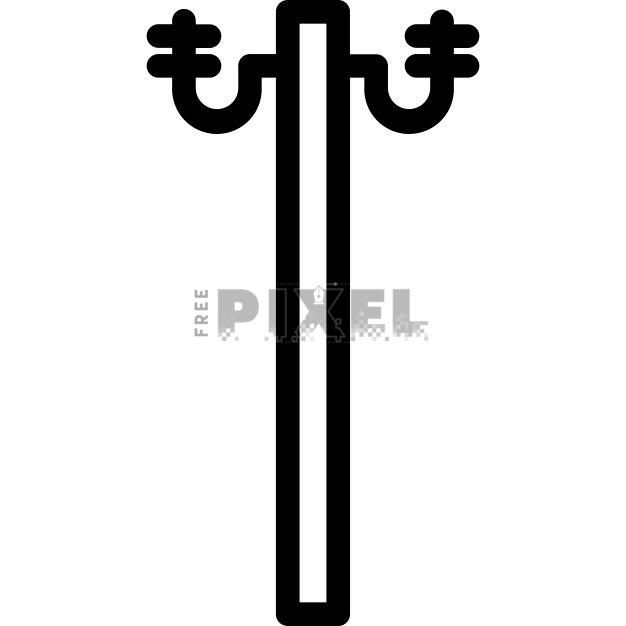 Electric Pole Icon In Thin Line Art. | FreePixel.com