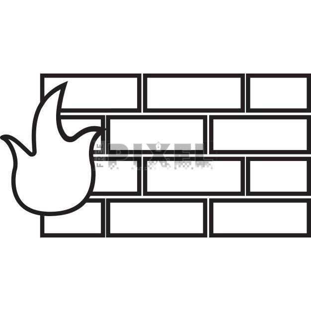 Free Svg - Firewall Icon In Black Line Art. | FreePixel.com