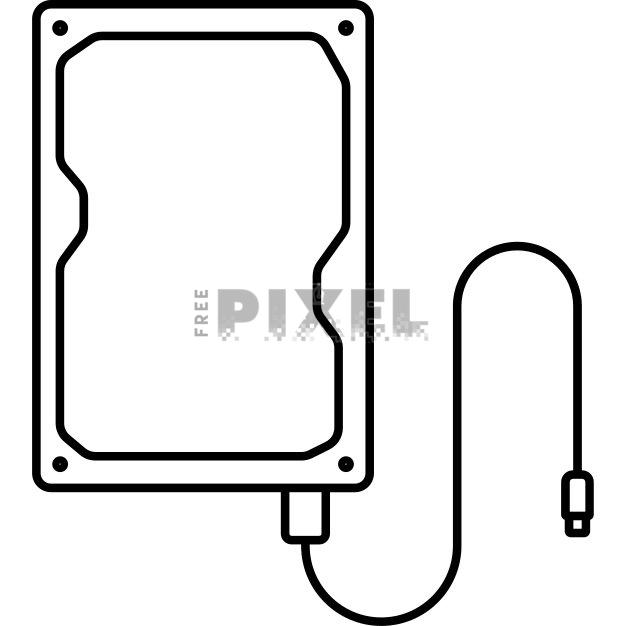 Free Svg - Hard Disk Drive Icon In Line Art. | FreePixel.com