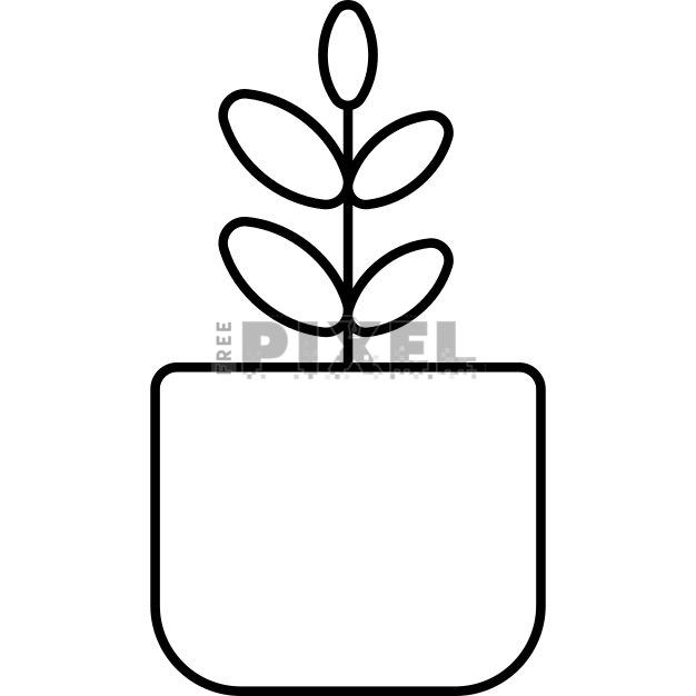 Free Svg - Isolated Plant Pot Icon In Black Line Art. | FreePixel.com