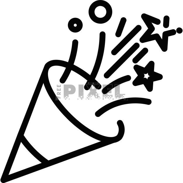 Free - Line Art Party Popper Icon In Flat Style. | FreePixel.com