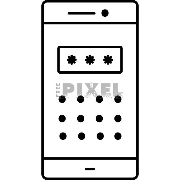 Free Svg - Linear Style Passcode In Smartphone Icon. | FreePixel.com