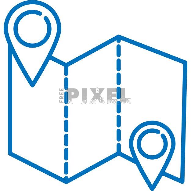 Free Svg - Map Navigation Icon In Blue Line Art. | FreePixel.com