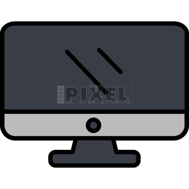 Free Svg - Monitor Icon Or Symbol In Grey Color. | FreePixel.com