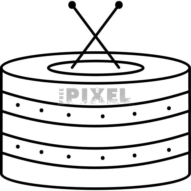 Free Svg - Snare Drum Icon In Black Line Art. | FreePixel.com