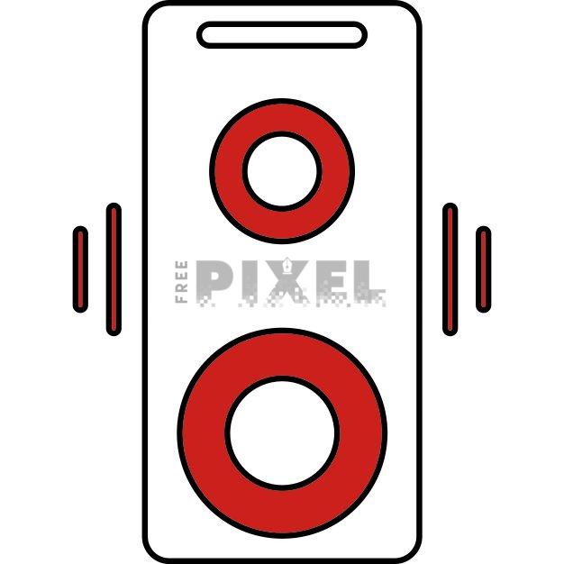 Free Svg - Speaker Icon In Red And White Color. | FreePixel.com