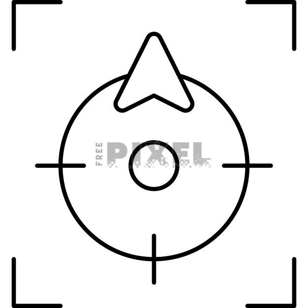 Free Svg - Thin Line Center Point Arrow Icon In Flat Style. | FreePixel.com