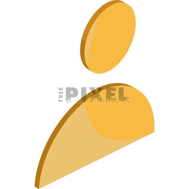 Free Svg - Yellow User Icon Or Symbol In 3D Style. | FreePixel.com