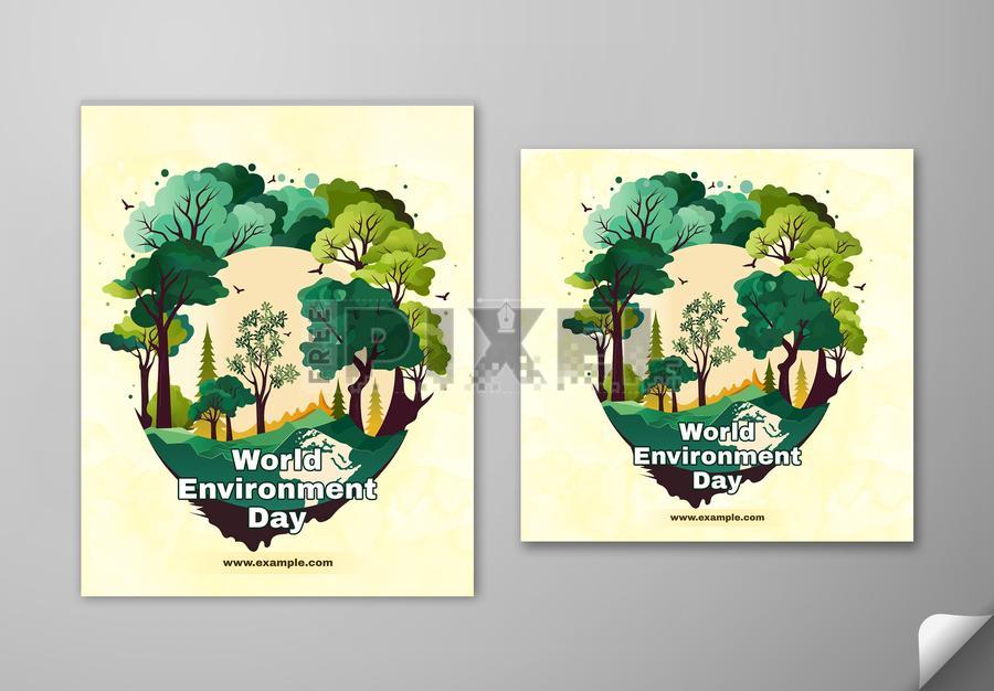 Editable Environment Poster Template Vector With World Environment Day