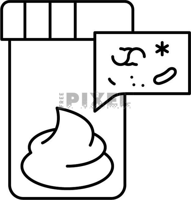 Free Icons - Black Line Art Illustration Of Stool Test Icon ...