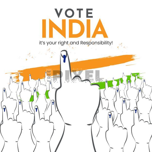 Free Vectors - Crowd Of Indian Voters Showing Index Finger After Voting ...