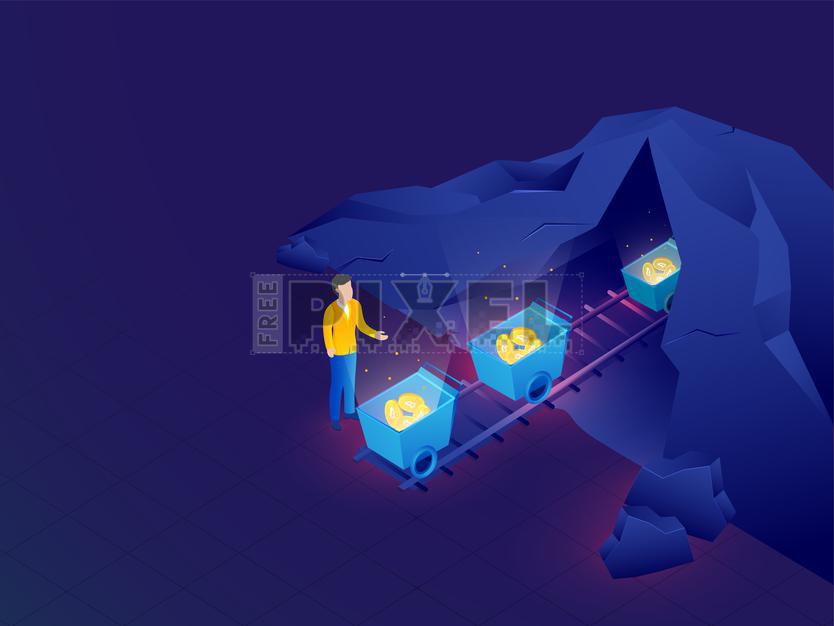 Free Vectors - Crypto Mining Concept Based Isometric Design, Crypto ...