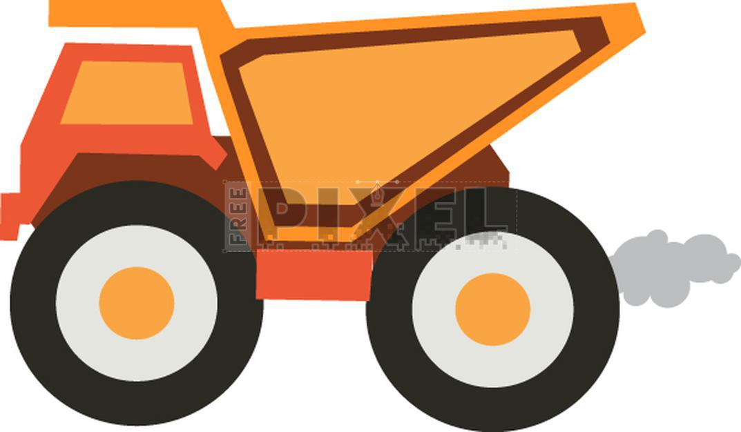 Free Icons - Flat Design Of A Dumper Truck Icon In Yellow And Orange ...