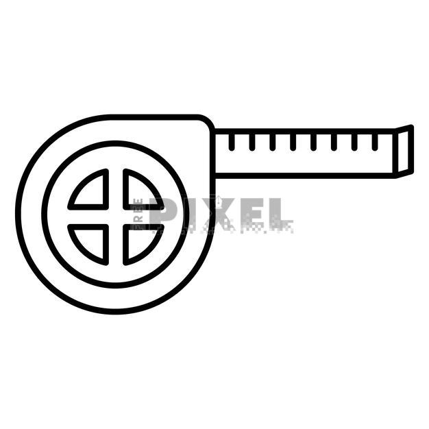 Free Icons - Flat Style Measuring Tape Icon In Line Art. | FreePixel.com