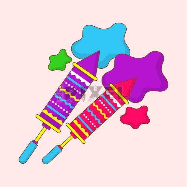 Free Vectors - Flat Style Pichkari (Water Gun) With Color Splash ...