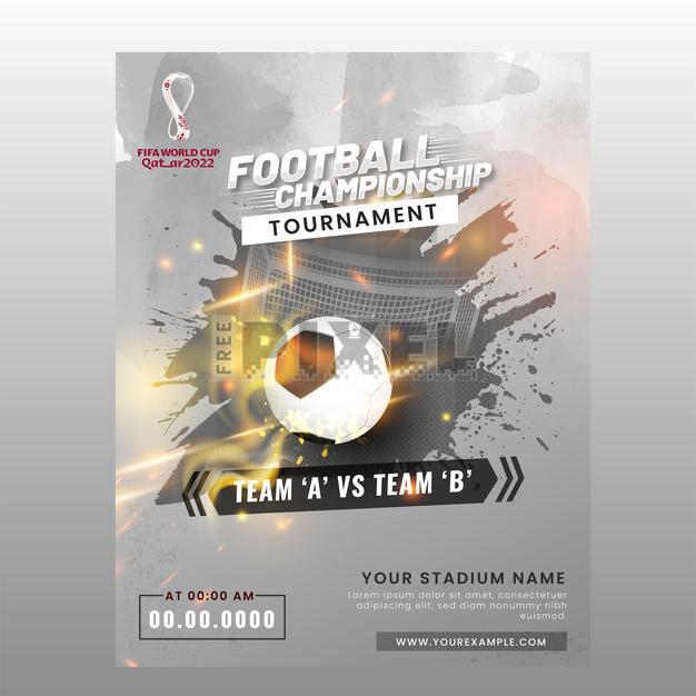 Free Vectors - Football Champions Tournament Flyer Design With ...