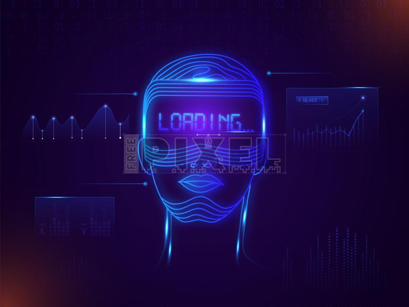 Free Vectors - Holographic Screen Technology Background With Man ...
