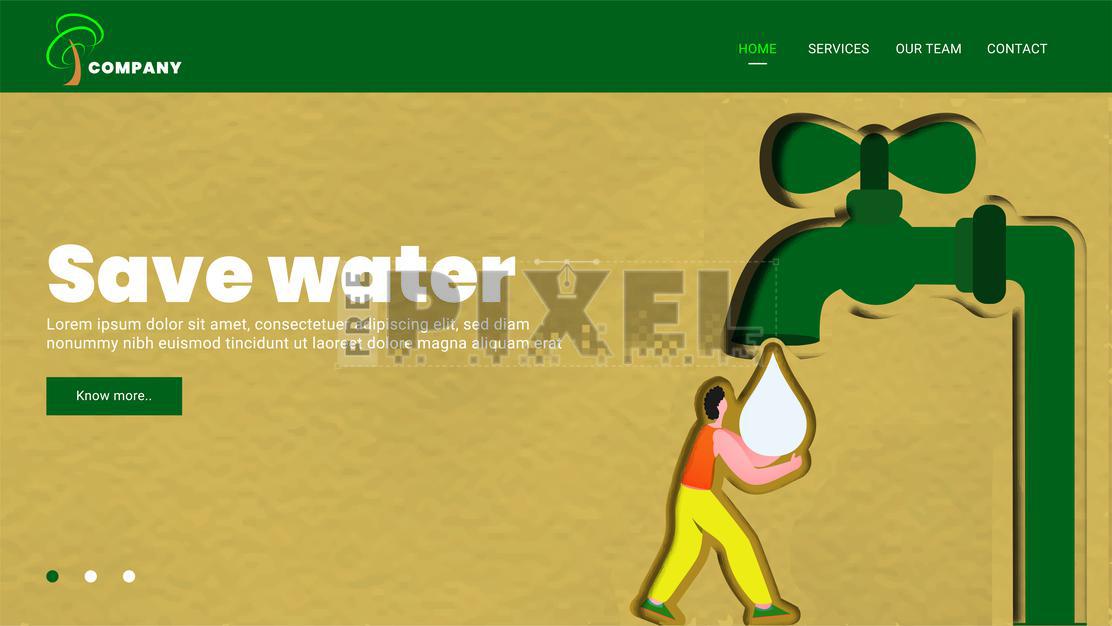 Free Vectors - Illustration Of Man Protecting Water Drop From Faucet On ...