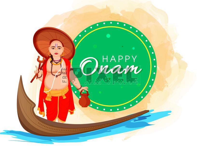 Free Vectors - Illustration Of Vamana Avatar With Aranmula Boat On ...