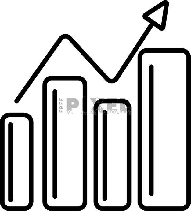 Free Vectors - Statistical Bar Chart With Growth Arrow. Vector Line Art ...