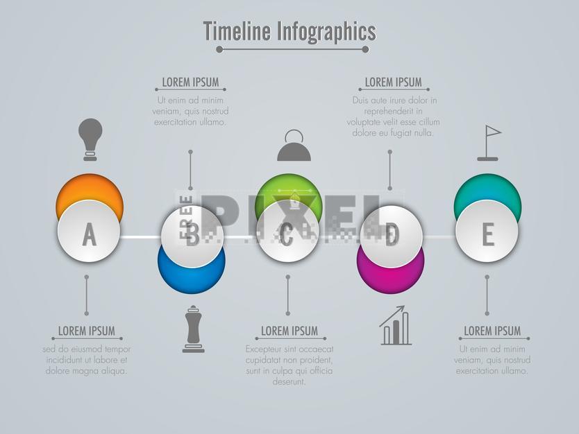 Free Vectors - Toggle Buttons, Timeline Infographics Layout With 5 ...