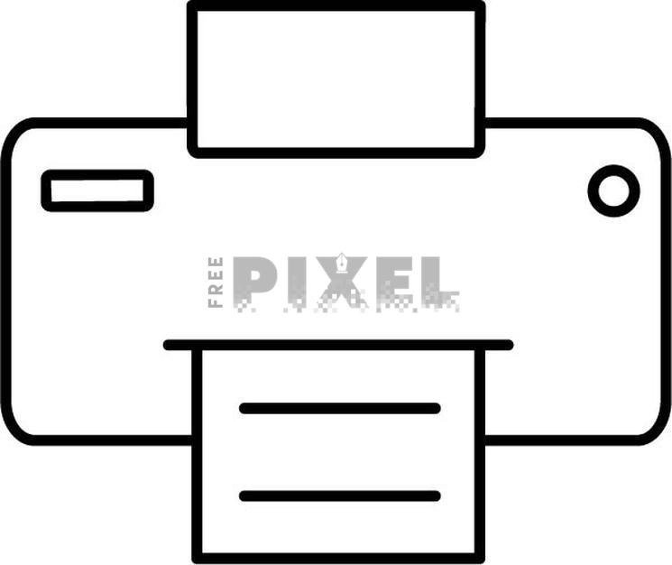 Free Icons - Vector Illustration Of Printer In Black Line Art ...