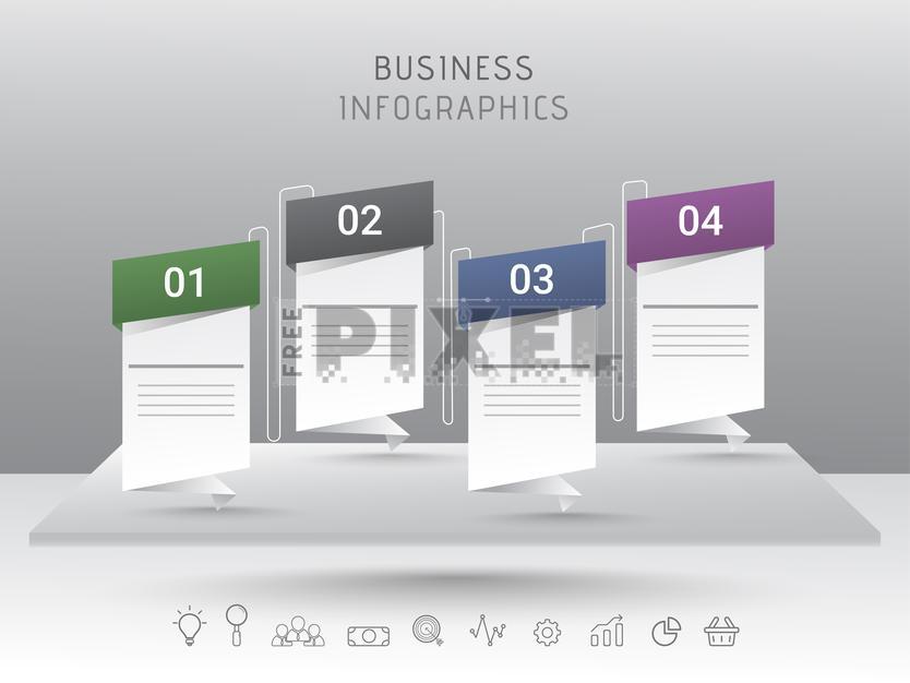Free Vectors - 4 Levels Sticky Note Style Infographic Element For ...