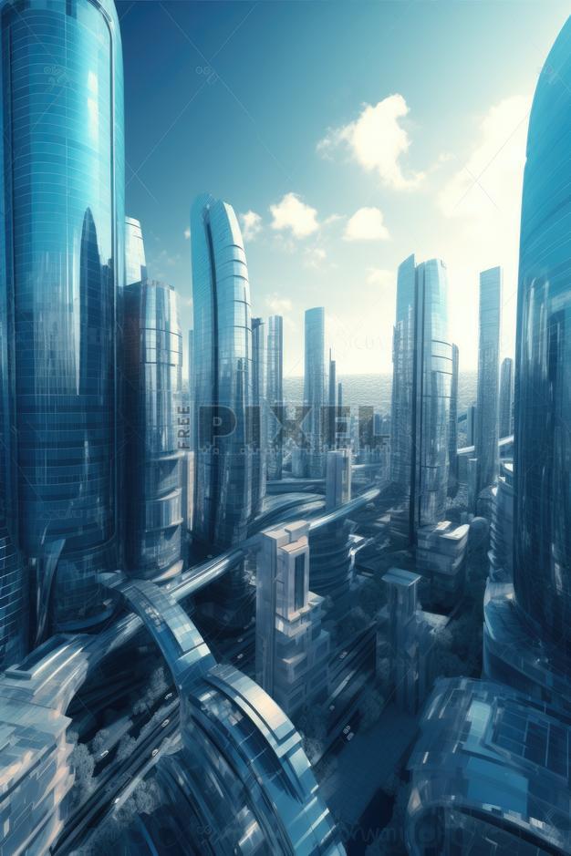 Free Photos - Amazing Futuristic City With Skyscrapers Buildings ...