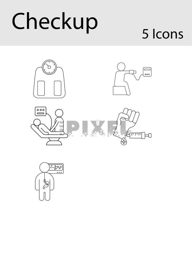 Free Vectors - Checkup Icon Set In Black Line Art On White Background ...