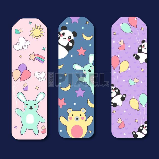 Free Vectors - Colorful Printable Bookmarks Set. | FreePixel.com