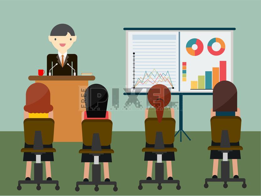 Free Vectors - Conference Room Interior Design In Flat Style ...