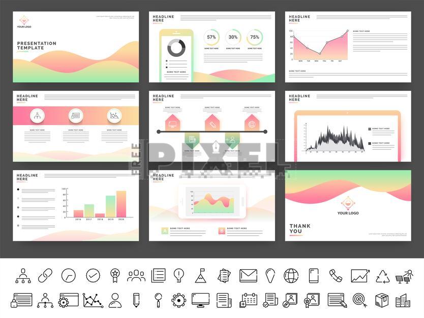 Free Vectors - Corporate Presentation Templates With Statistical Graphs ...
