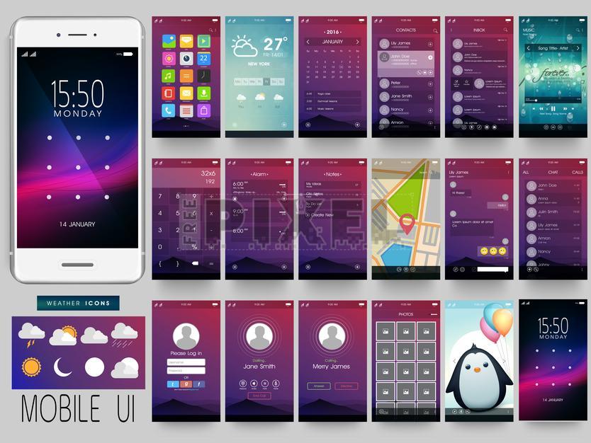 Free Vectors - Creative Mobile Application User Interface Layout With ...