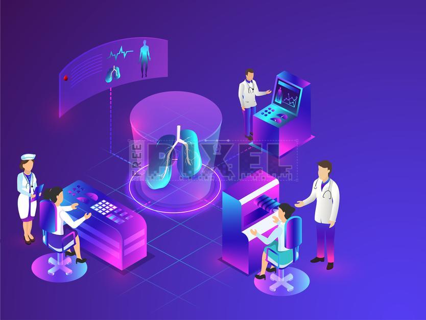 Free Vectors - Different Health Care Equipments And Checkup Platform ...
