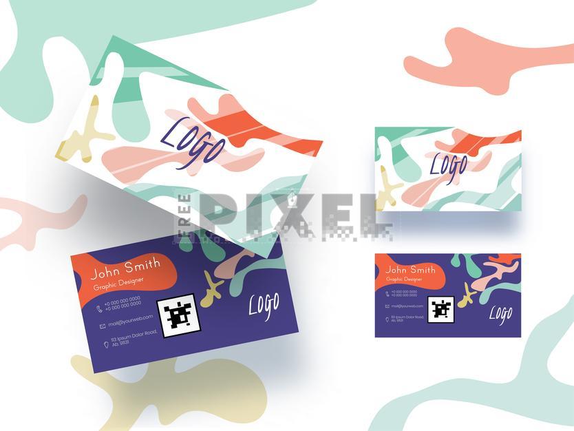Free Vectors - Front And Back View Set Of Business Card Or Banner ...