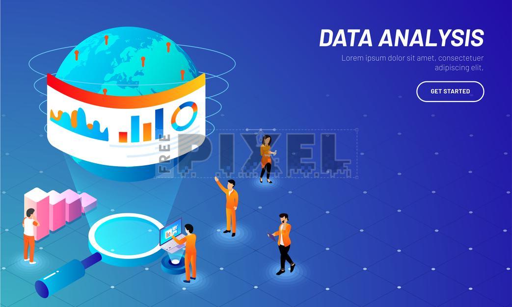 Free Vectors - Global Data Analysis Concept Based Web Template Design ...
