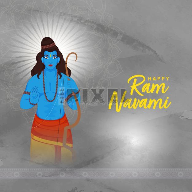 Free Vectors - Happy Ram Navami (Lord Rama Birthday) Greeting Card With ...