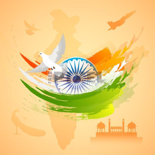 Free Vectors - Indian Flag Colors Background With Republic Of India Map ...